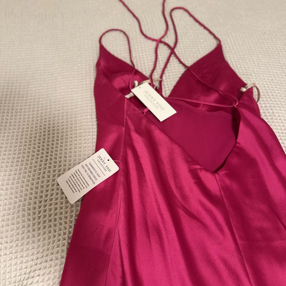 Jenny Yoo NWT Bellini Slip Fuchsia Pink Dress Small Satin - Picture 6 of 10